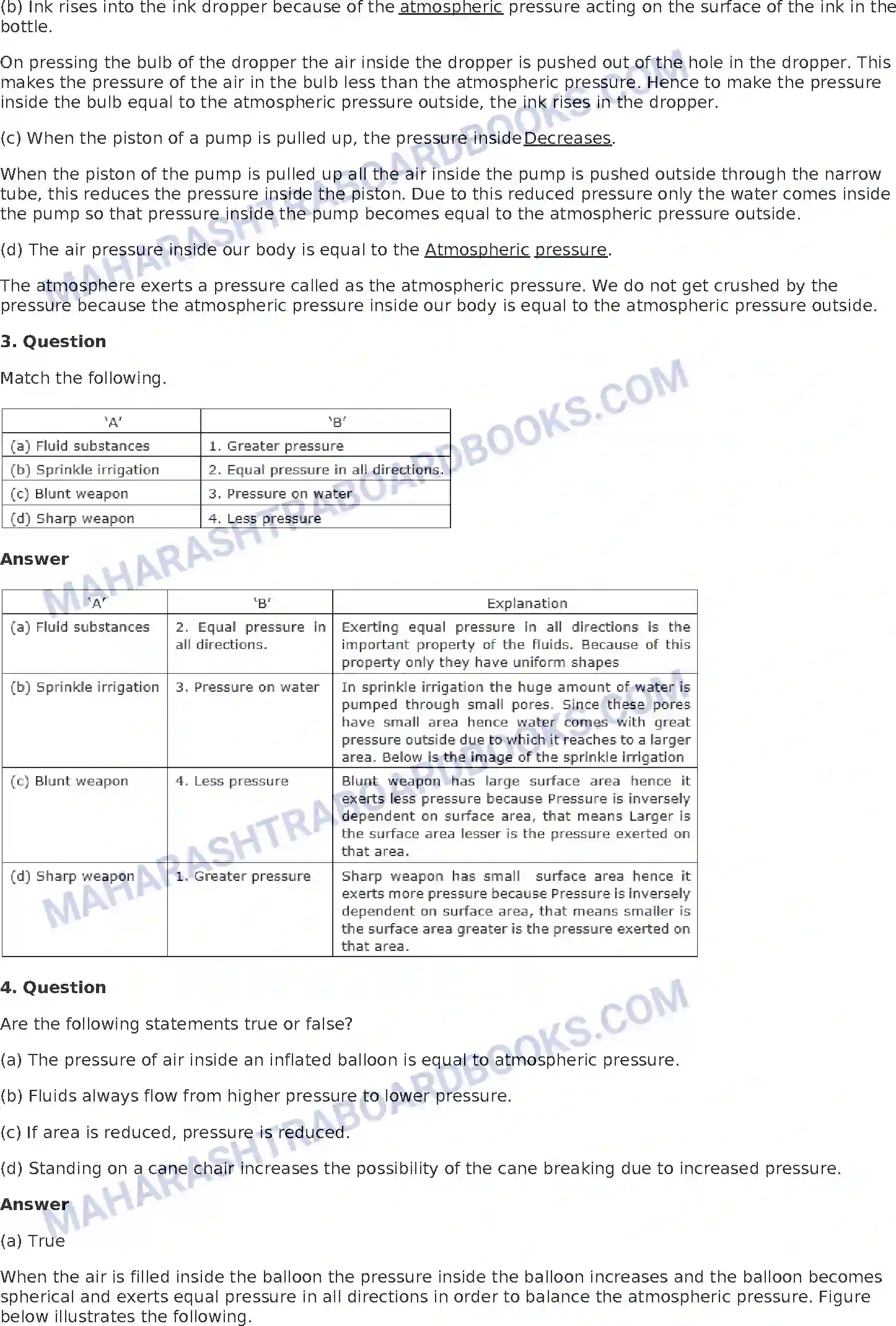 Maharashtra Board Solution Class-8 General+Science Atmospheric Pressure Image 2