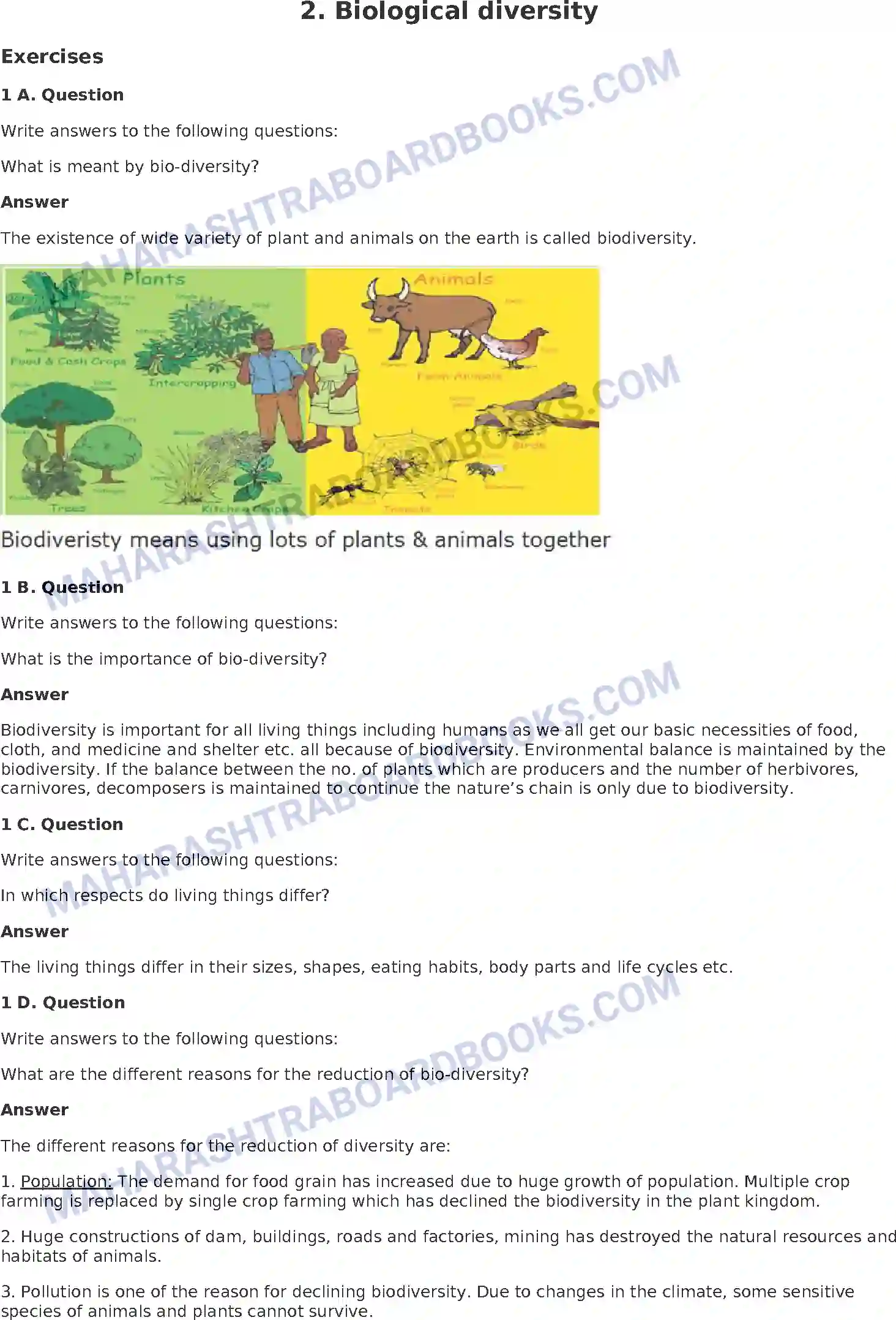Maharashtra Board Solution Class-8 General+Science Biological Diversity Image 1