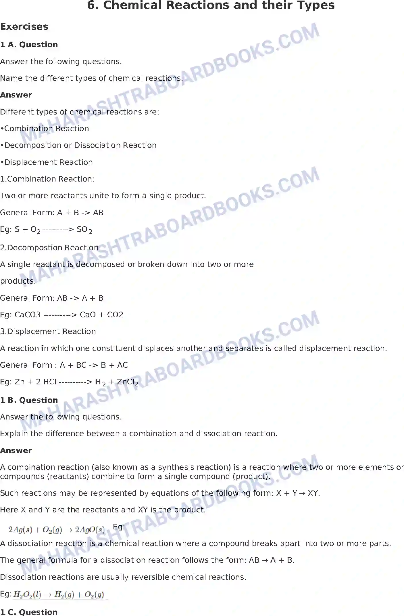 Maharashtra Board Solution Class-8 General+Science Chemical Reactions and their Types Image 1