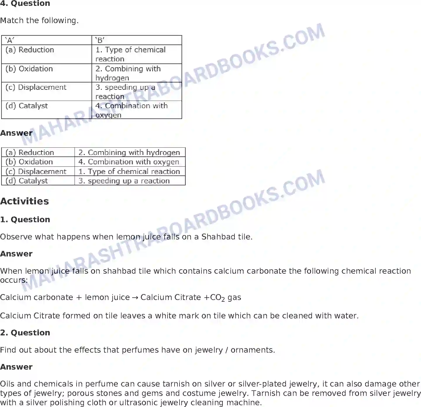 Maharashtra Board Solution Class-8 General+Science Chemical Reactions and their Types Image 4