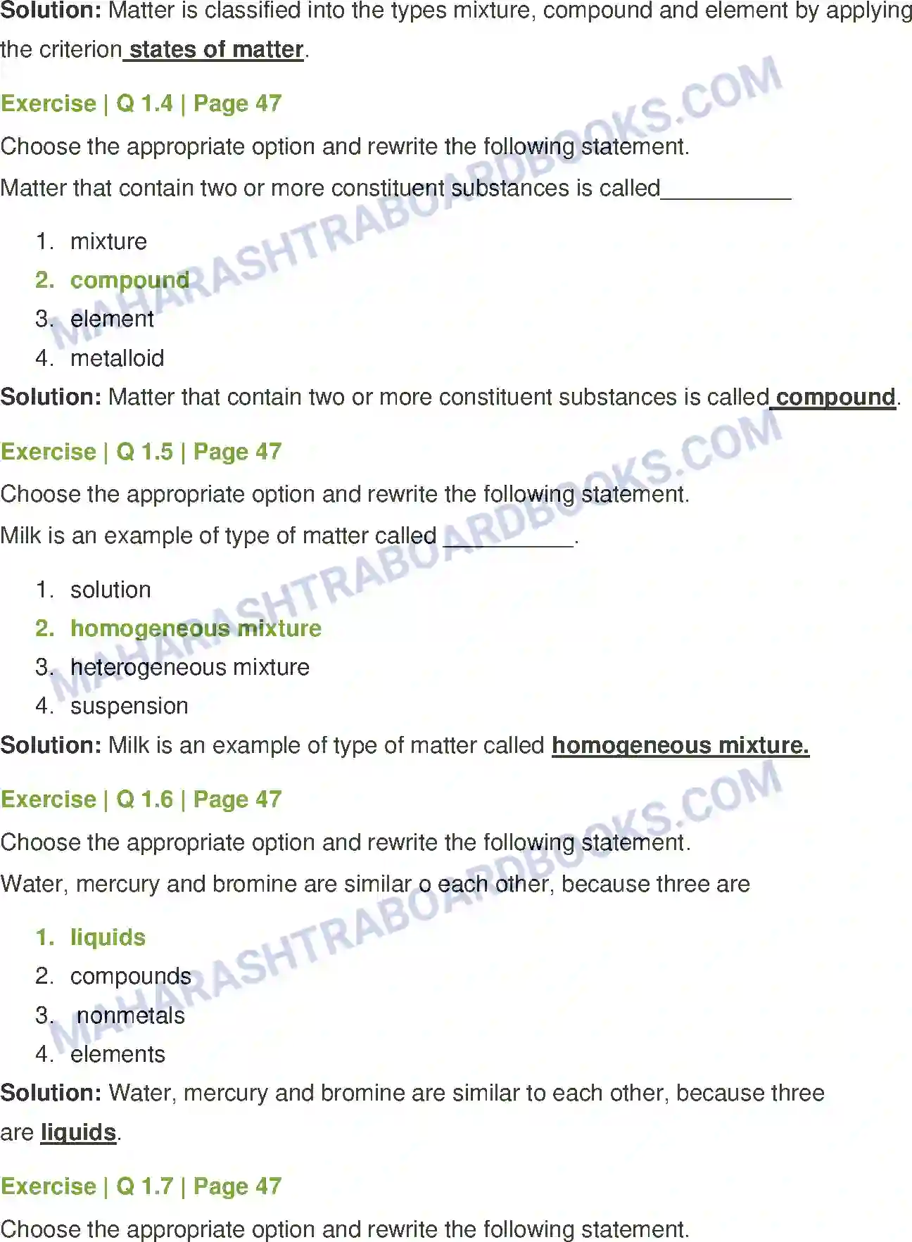 Maharashtra Board Solution Class-8 General+Science Composition of Matter Image 2
