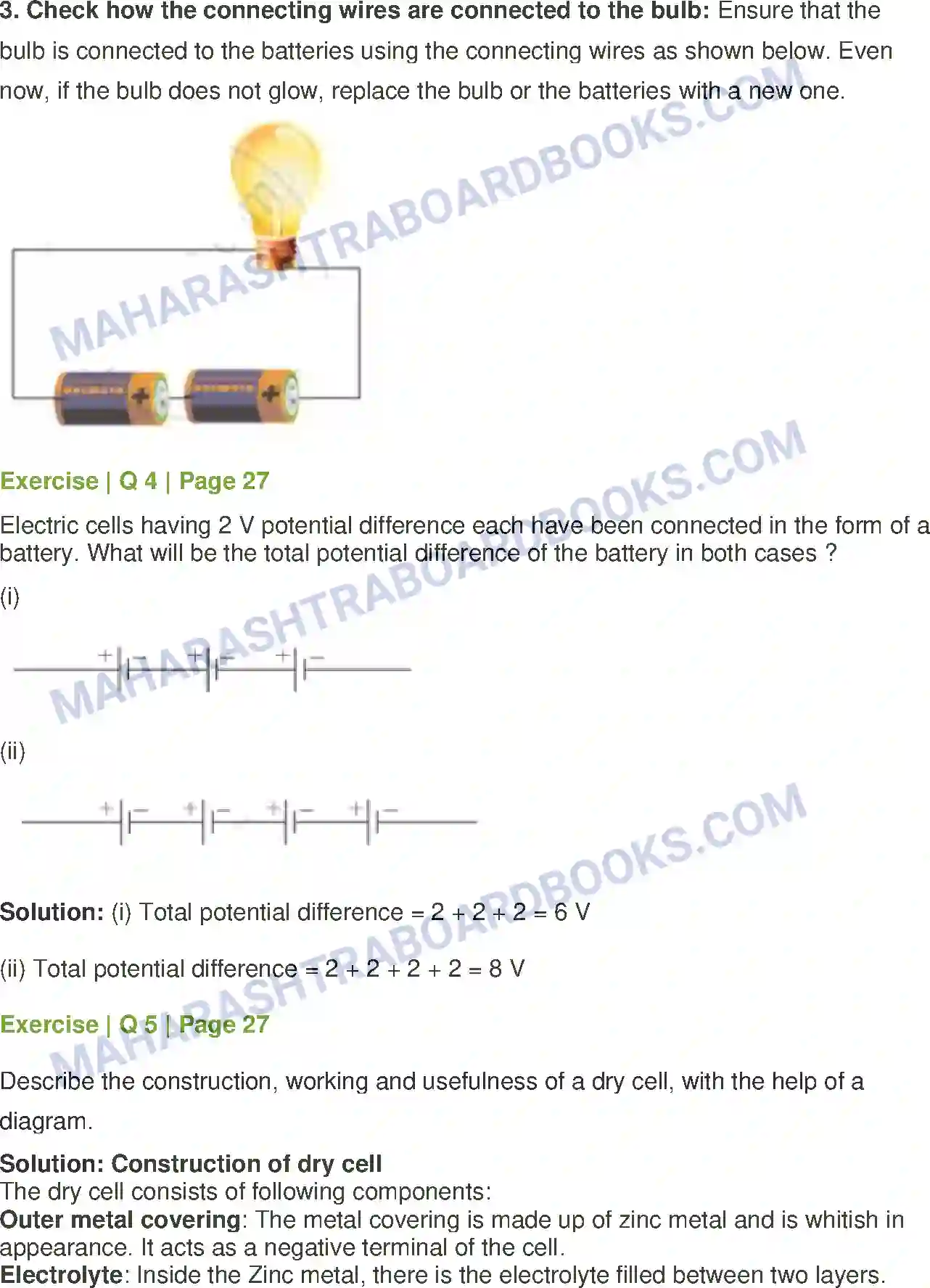 Maharashtra Board Solution Class-8 General+Science Current Electricity and Magnetism Image 3