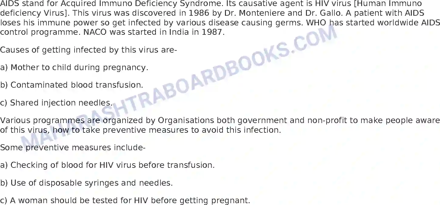 Maharashtra Board Solution Class-8 General+Science Diseases Image 6