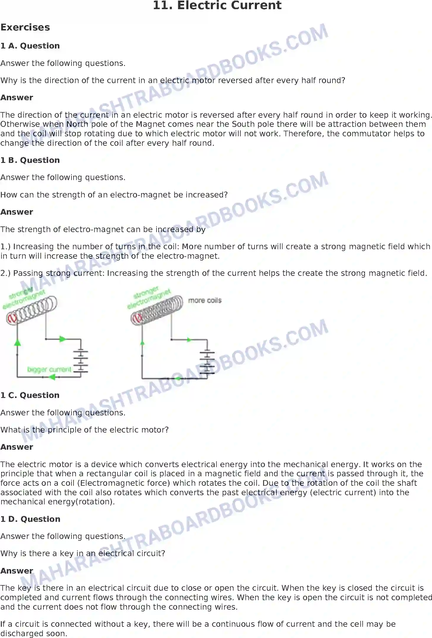 Maharashtra Board Solution Class-8 General+Science Electric Current Image 1