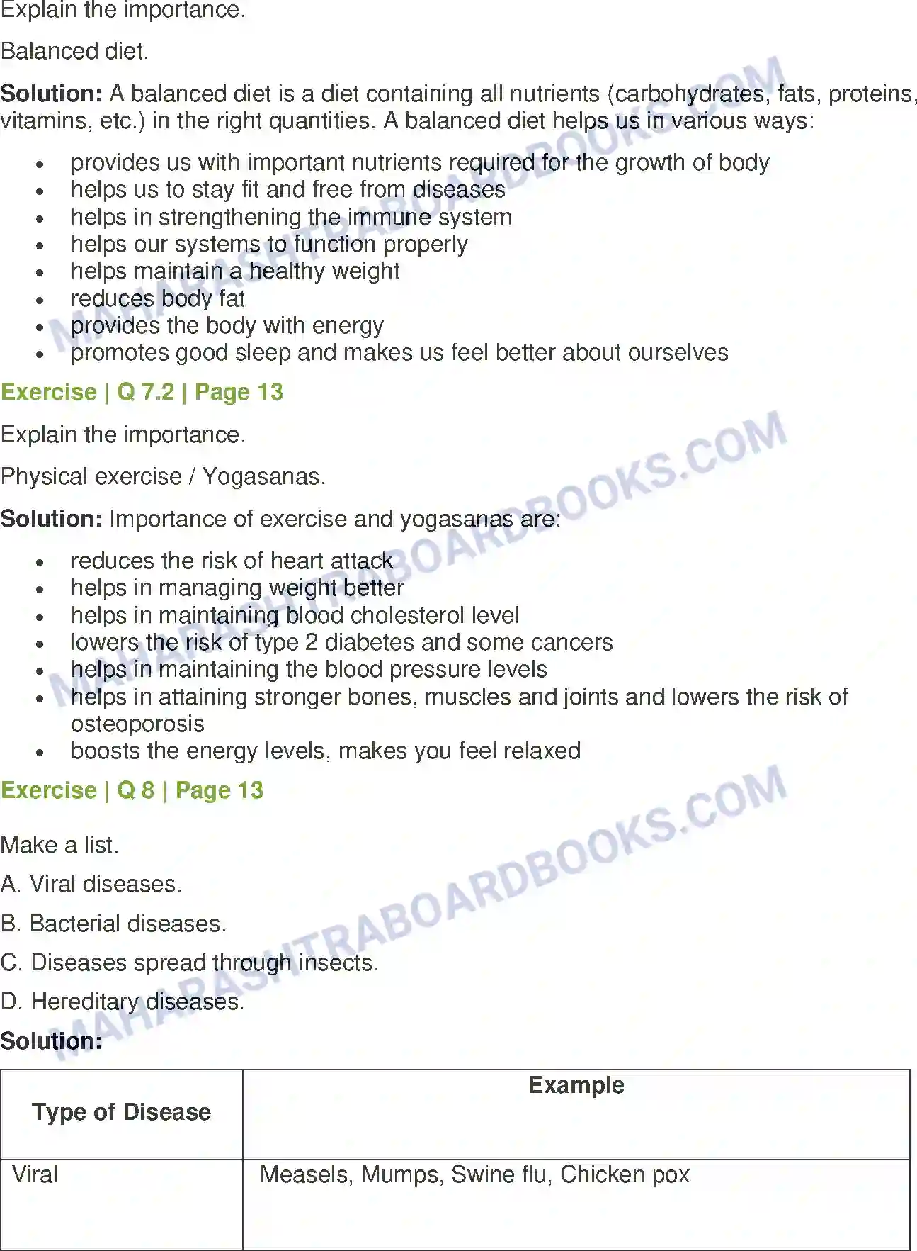 Maharashtra Board Solution Class-8 General+Science Health and Diseases Image 5