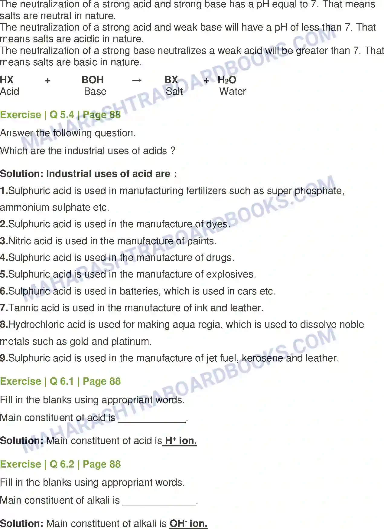 Maharashtra Board Solution Class-8 General+Science Introduction to Acid and Base Image 5
