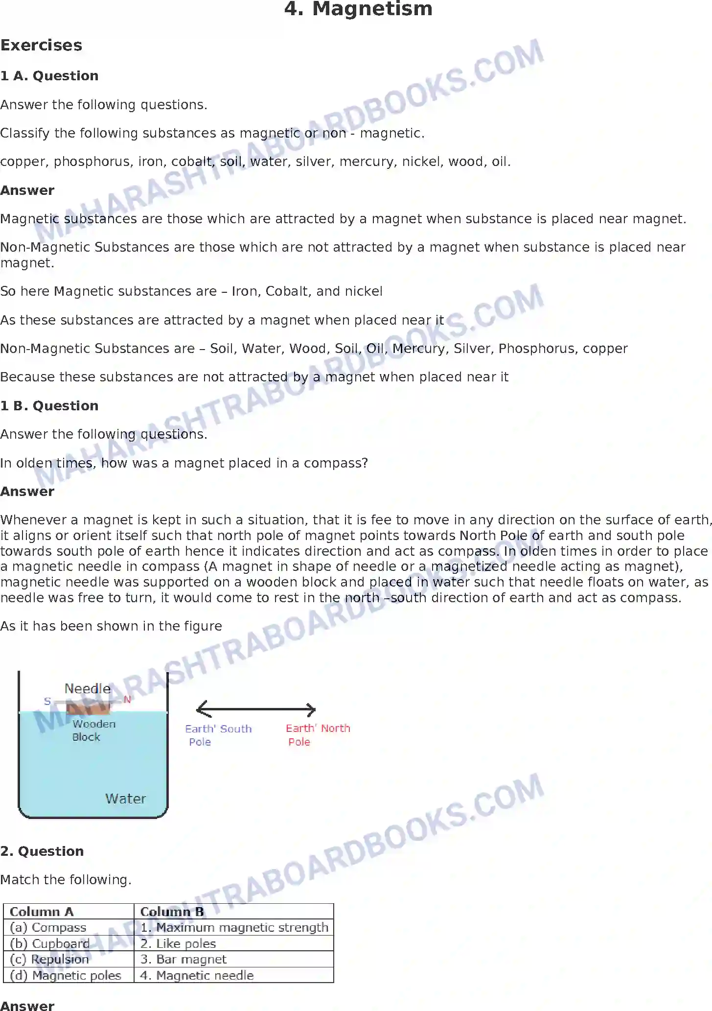 Maharashtra Board Solution Class-8 General+Science Magnetism Image 1