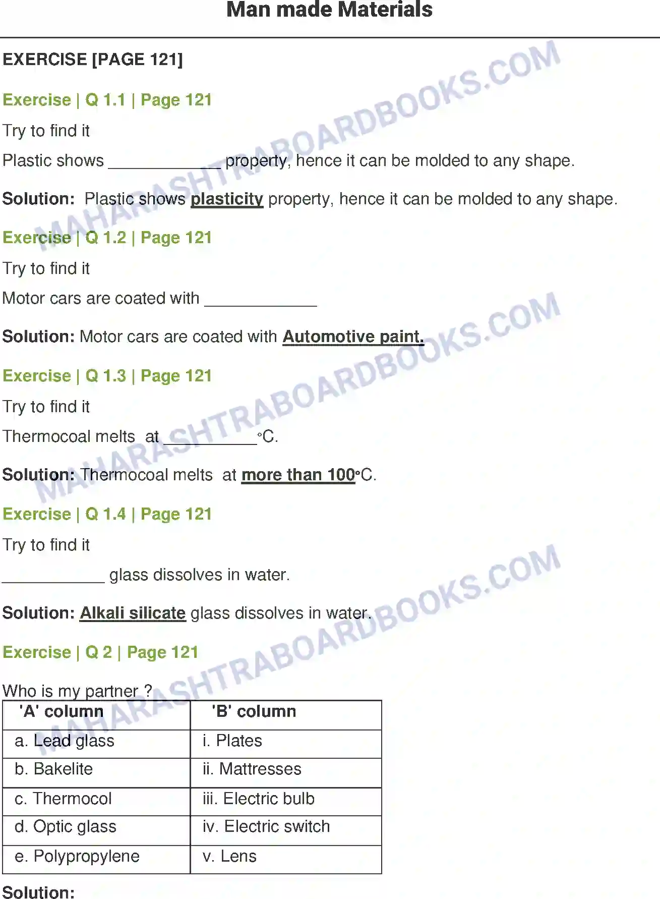 Maharashtra Board Solution Class-8 General+Science Man made Materials Image 1