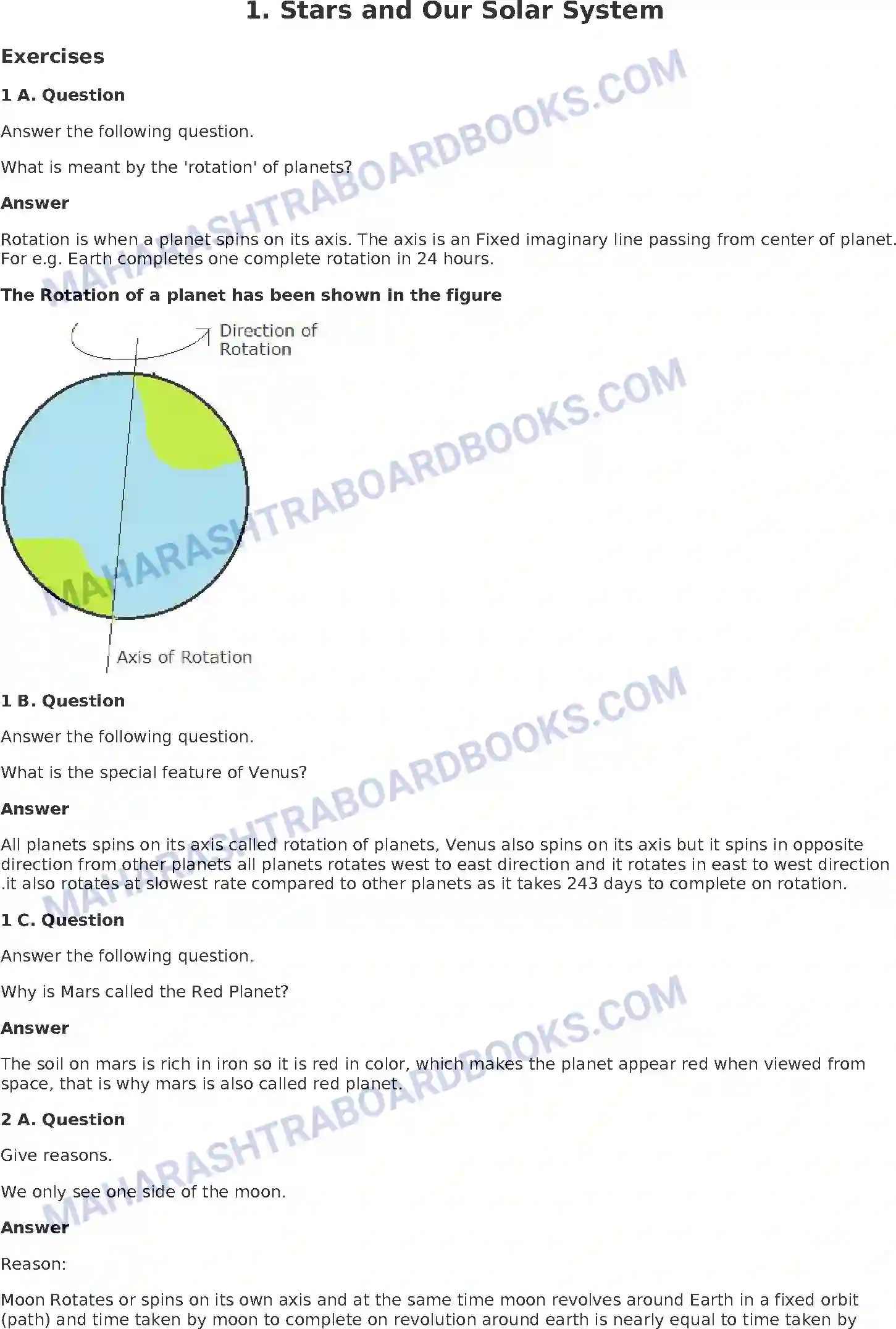 Maharashtra Board Solution Class-8 General+Science Stars and Our Solar System Image 1