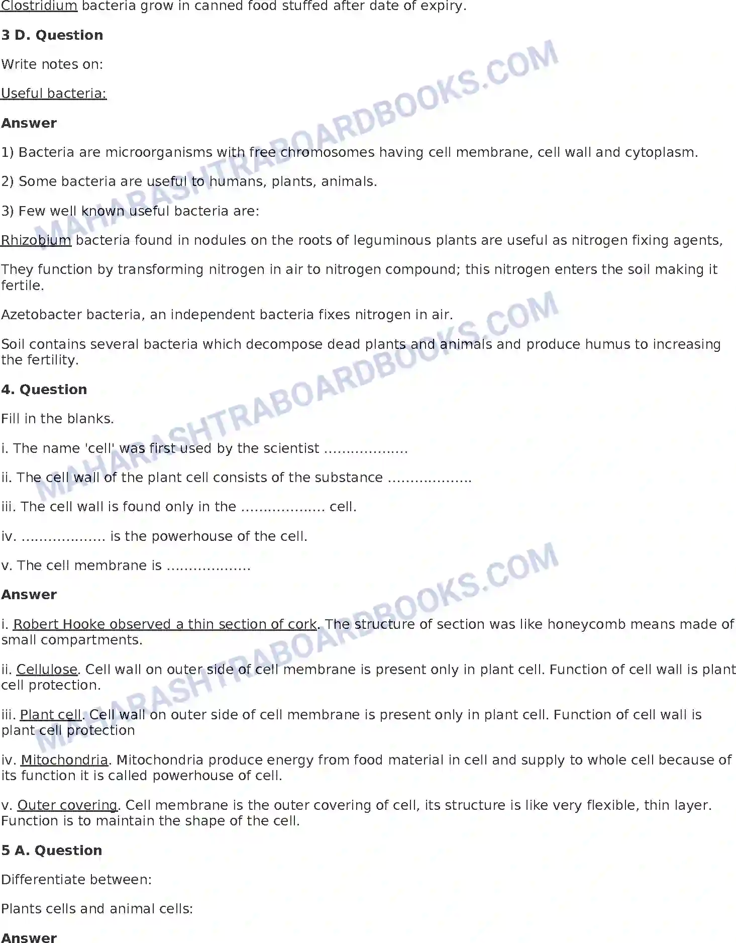 Maharashtra Board Solution Class-8 General+Science The Structure of Cell and Micro-organisms Image 4