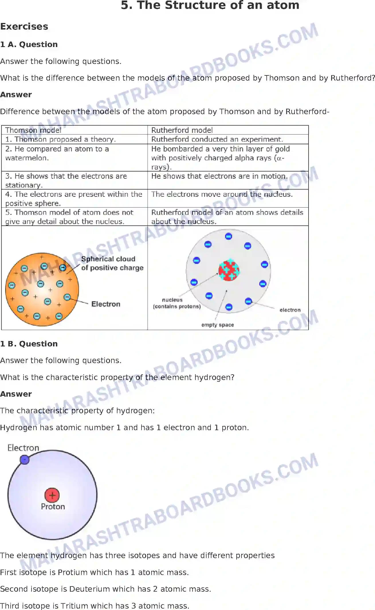 Maharashtra Board Solution Class-8 General+Science The Structure of an Atom Image 1