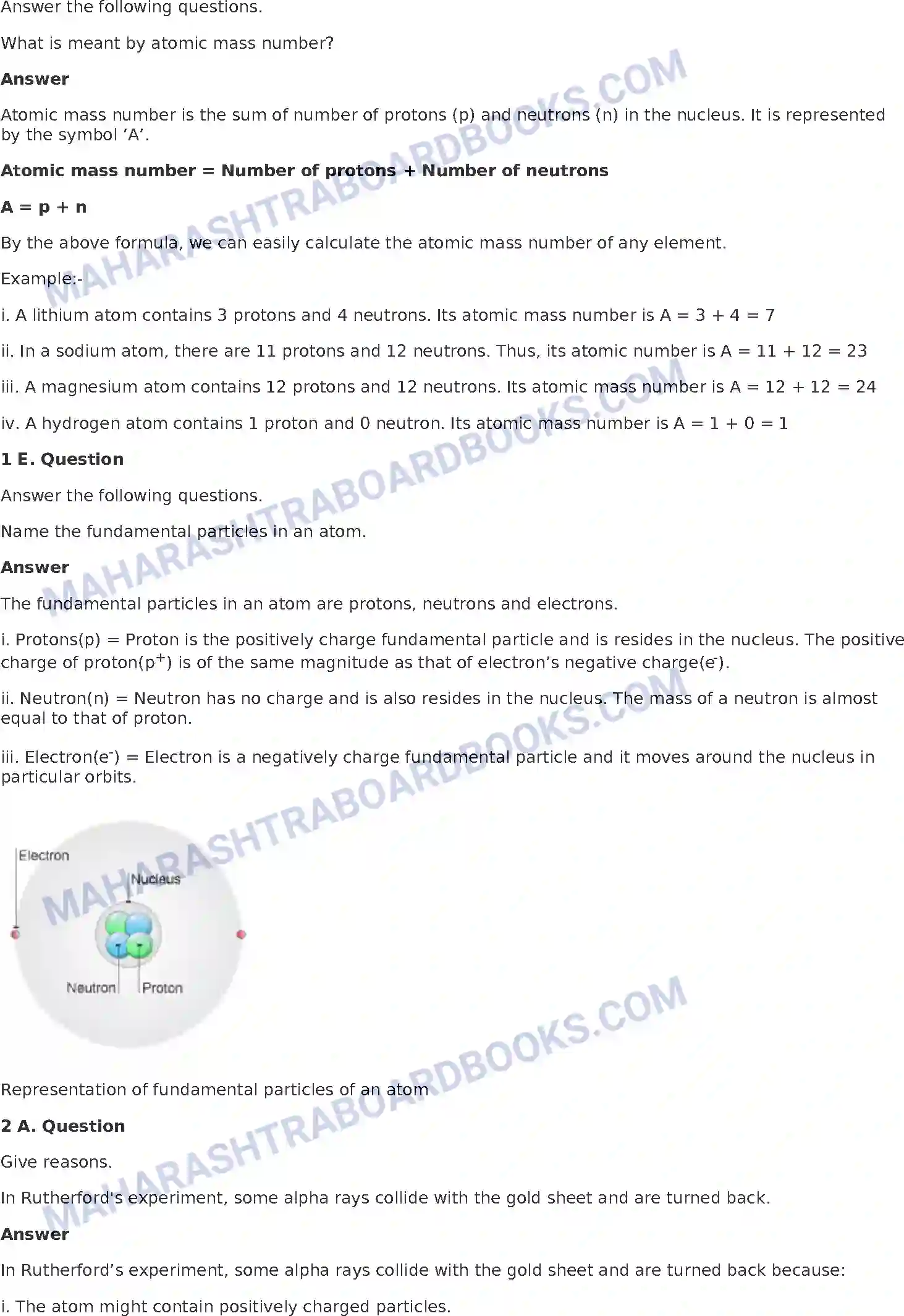Maharashtra Board Solution Class-8 General+Science The Structure of an Atom Image 3