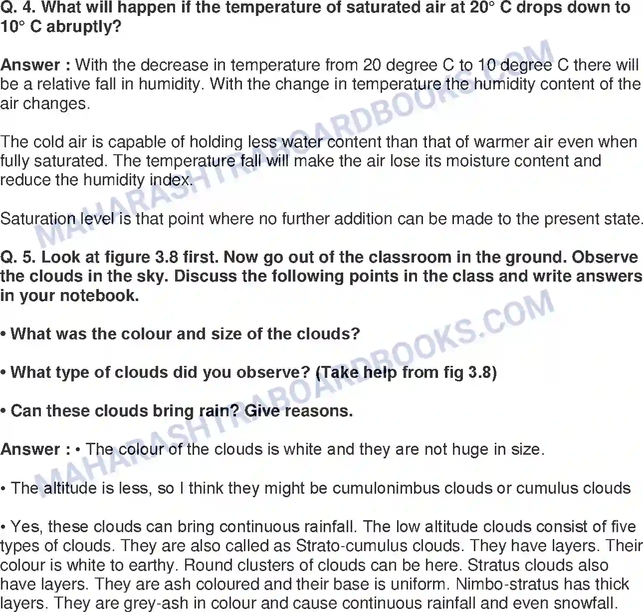 Maharashtra Board Solution Class-8 Geography+-+English+Medium Humidity and Clouds Image 14