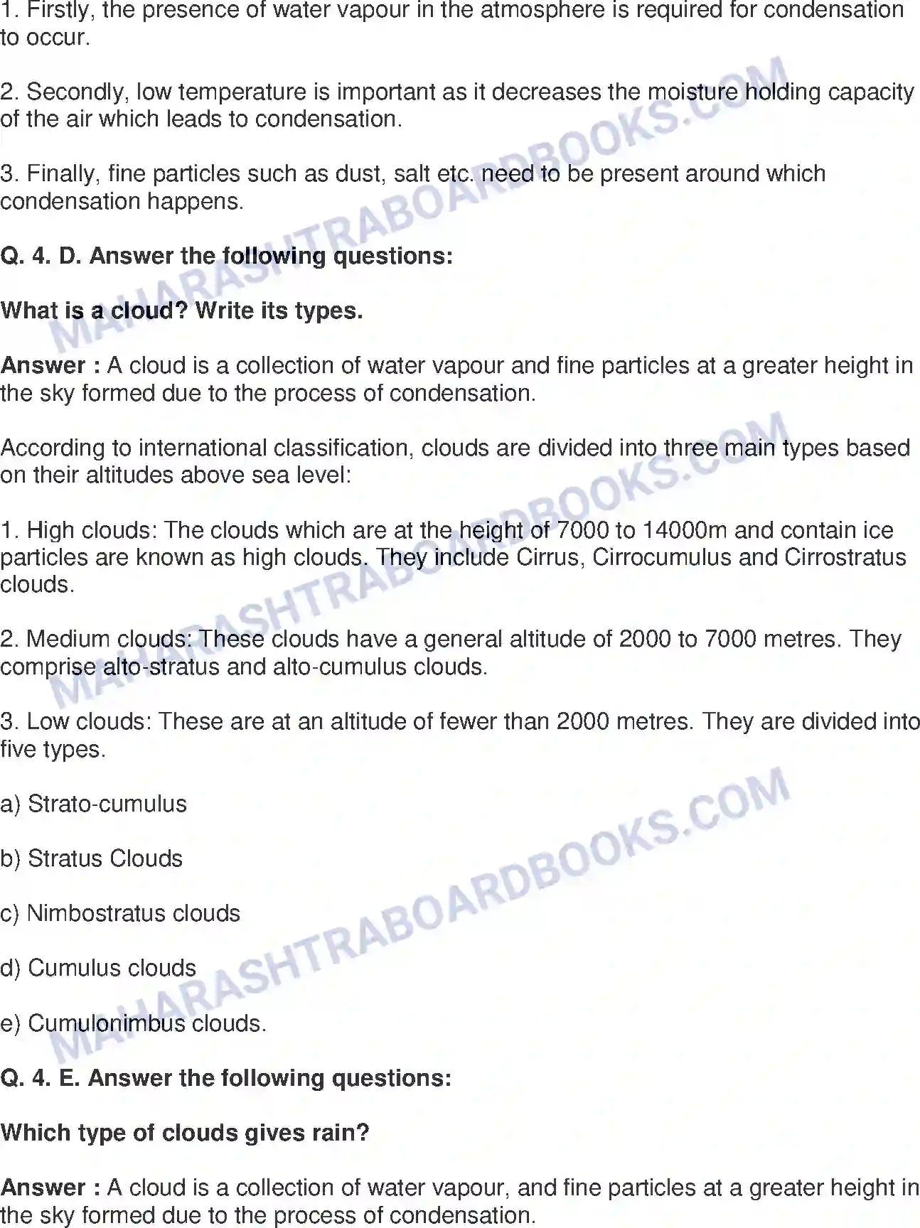 Maharashtra Board Solution Class-8 Geography+-+English+Medium Humidity and Clouds Image 5