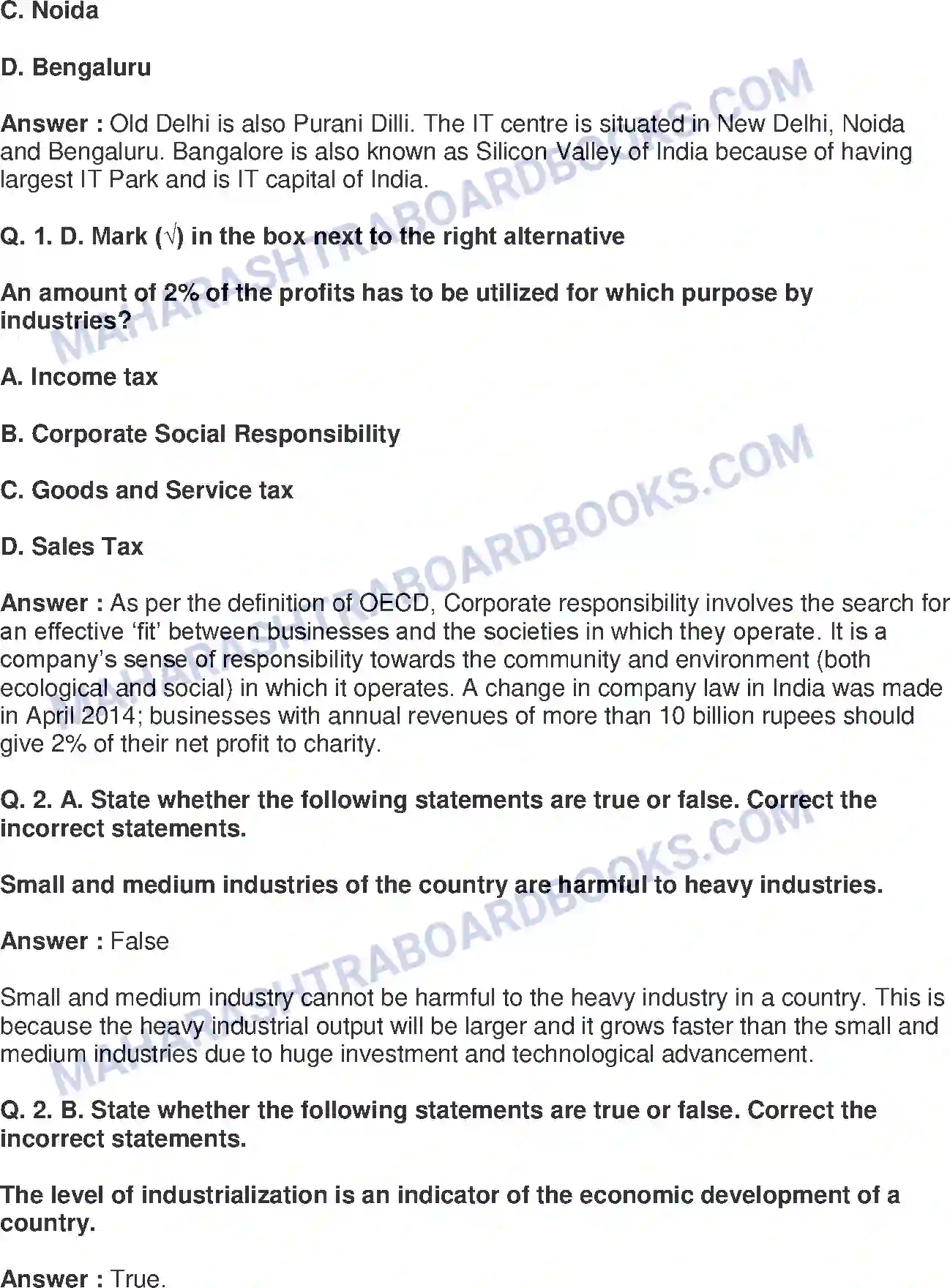 Maharashtra Board Solution Class-8 Geography+-+English+Medium Industries Image 2