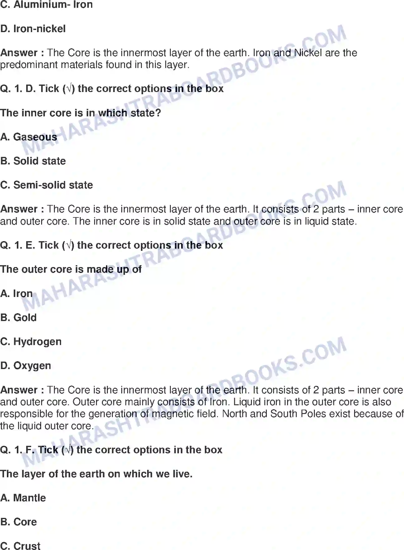 Maharashtra Board Solution Class-8 Geography+-+English+Medium Interior of the Earth Image 2