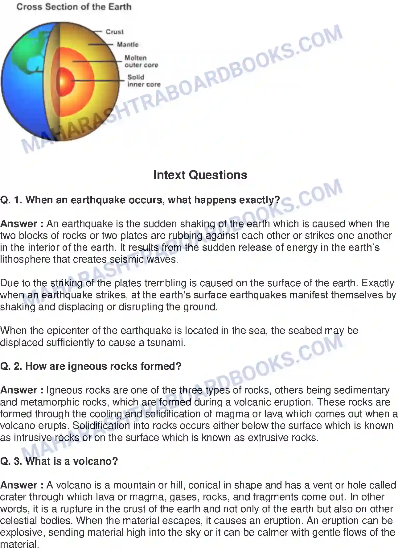 Maharashtra Board Solution Class-8 Geography+-+English+Medium Interior of the Earth Image 8