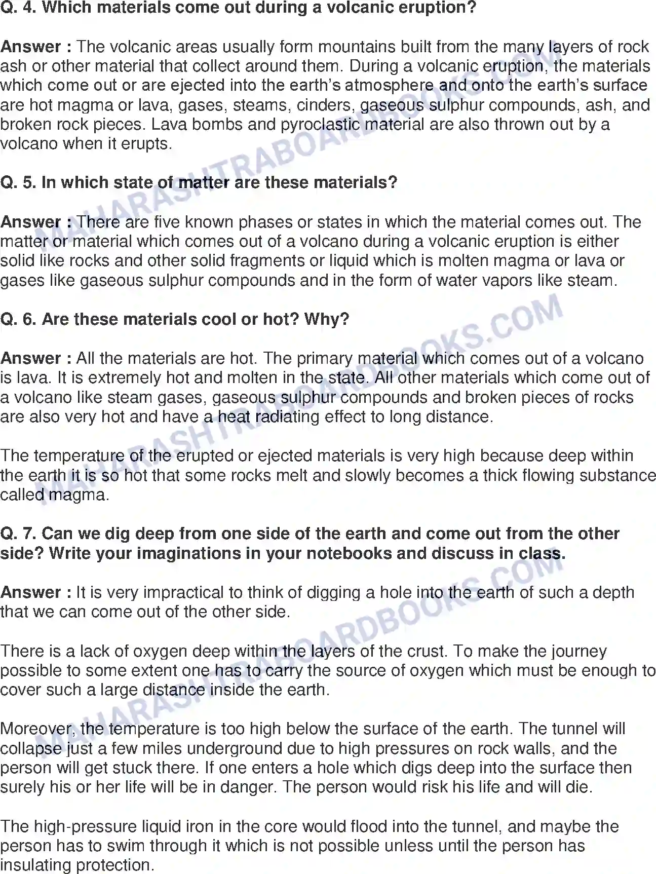 Maharashtra Board Solution Class-8 Geography+-+English+Medium Interior of the Earth Image 9