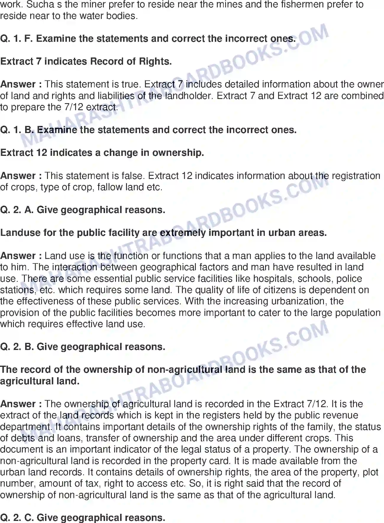 Maharashtra Board Solution Class-8 Geography+-+English+Medium Land Use Image 2