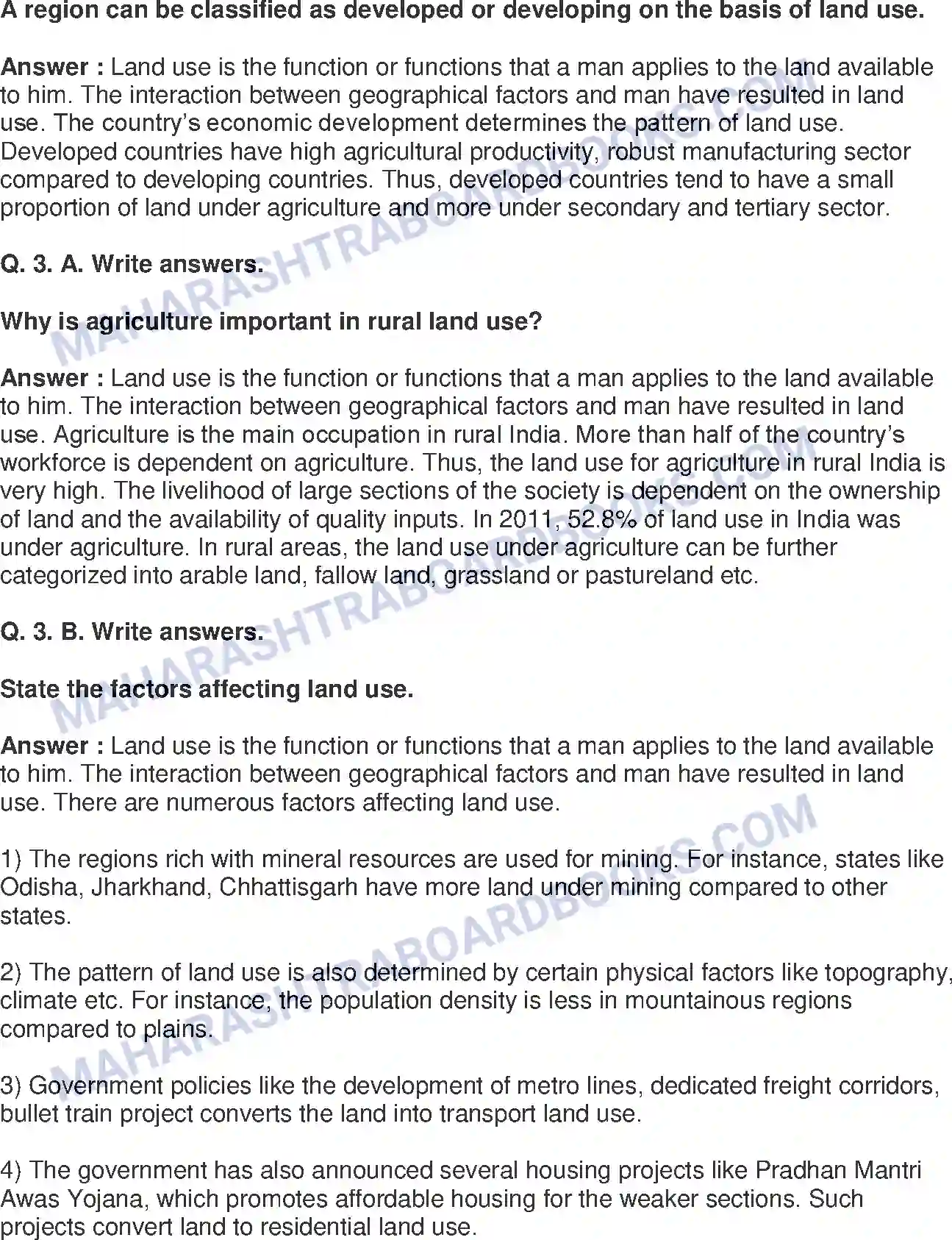 Maharashtra Board Solution Class-8 Geography+-+English+Medium Land Use Image 3