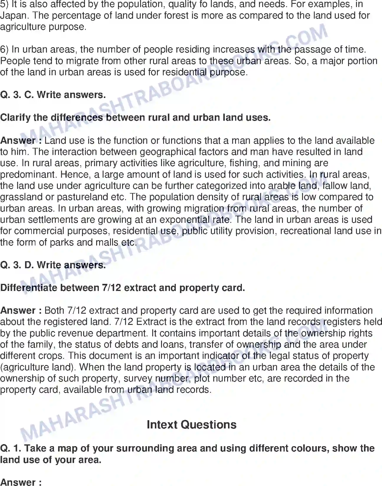 Maharashtra Board Solution Class-8 Geography+-+English+Medium Land Use Image 4