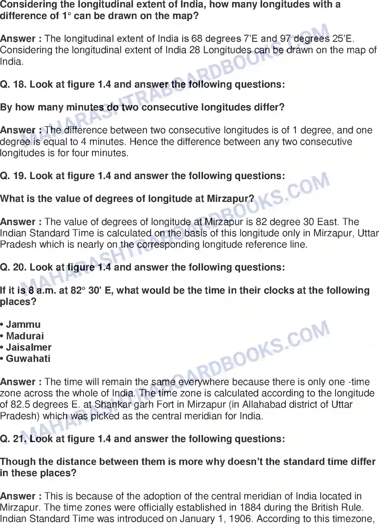 Maharashtra Board Solution Class-8 Geography+-+English+Medium Local Time and Standard Time Image 12