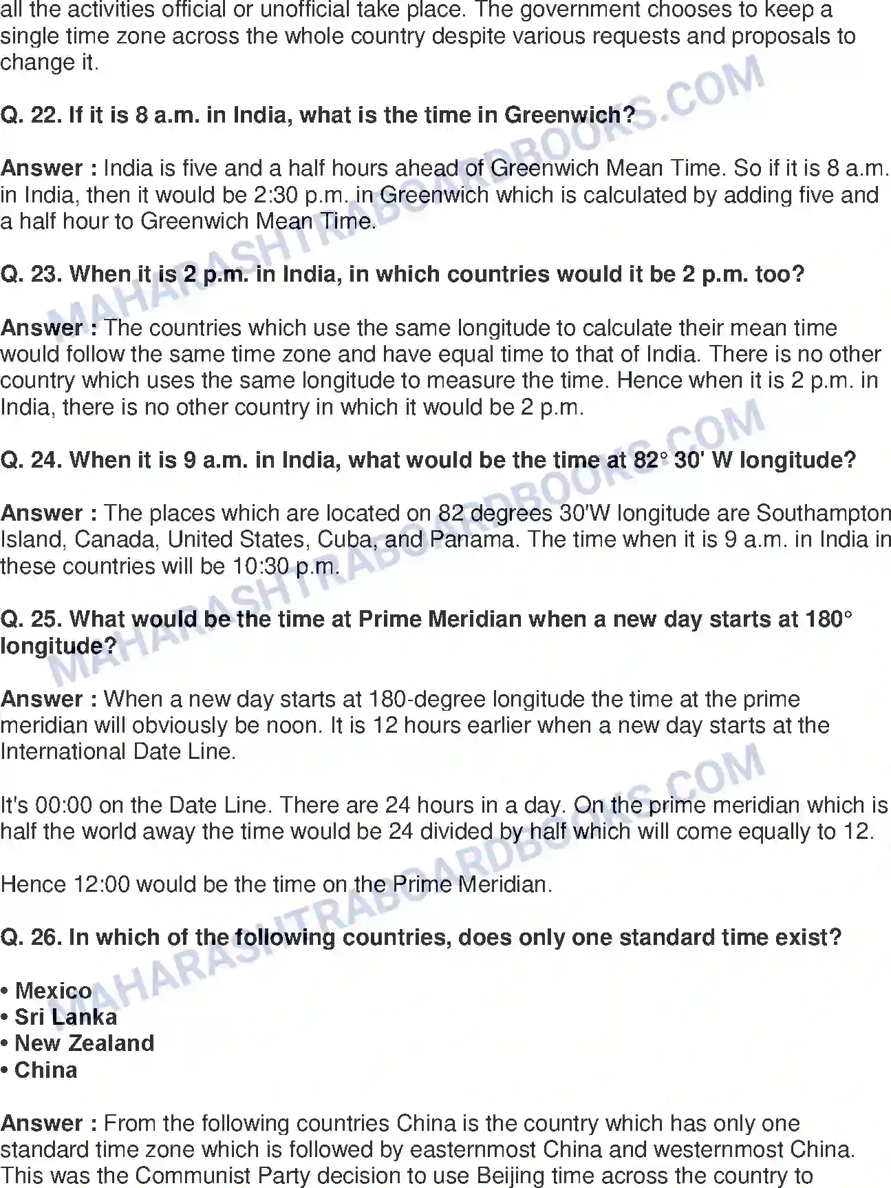 Maharashtra Board Solution Class-8 Geography+-+English+Medium Local Time and Standard Time Image 13