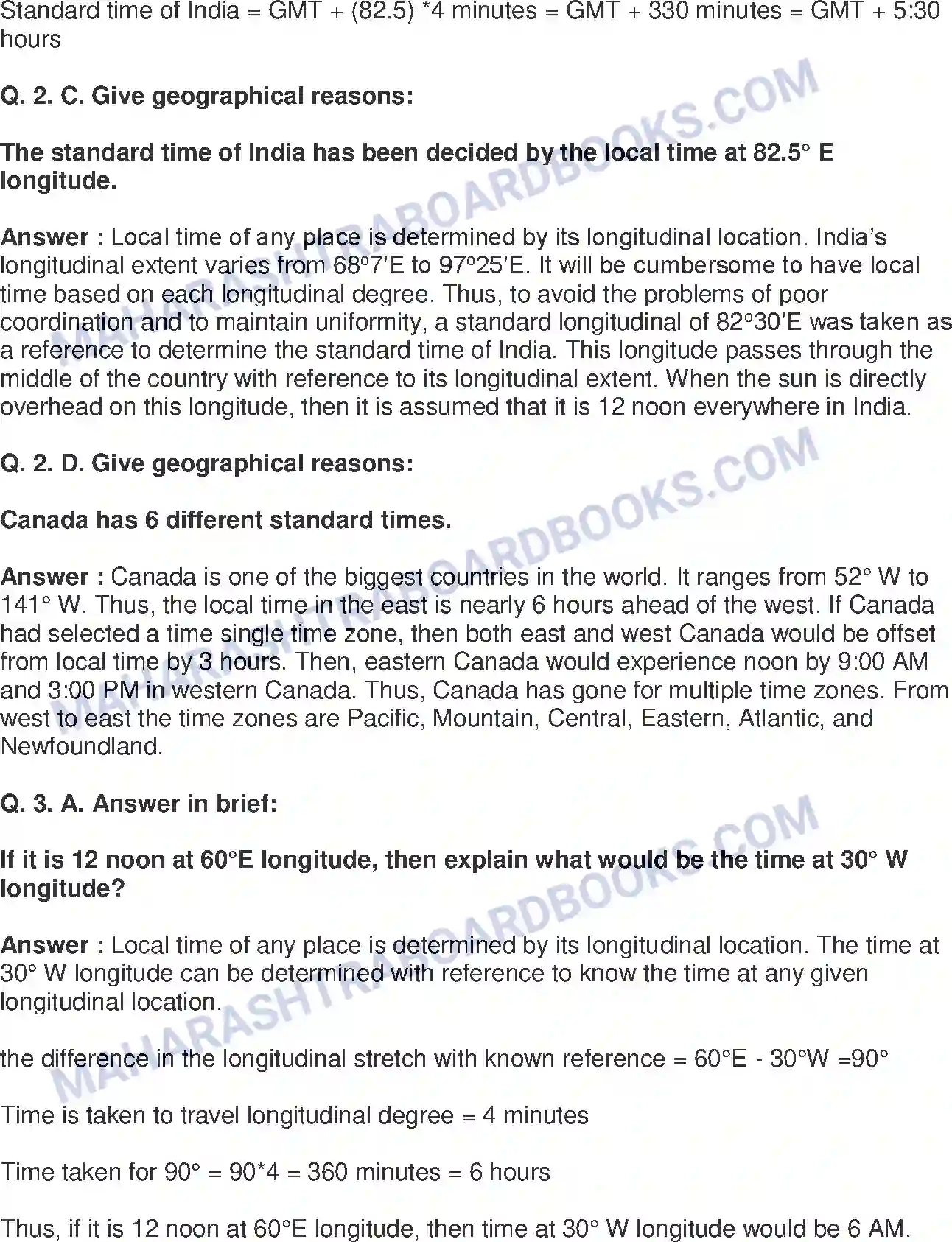 Maharashtra Board Solution Class-8 Geography+-+English+Medium Local Time and Standard Time Image 3