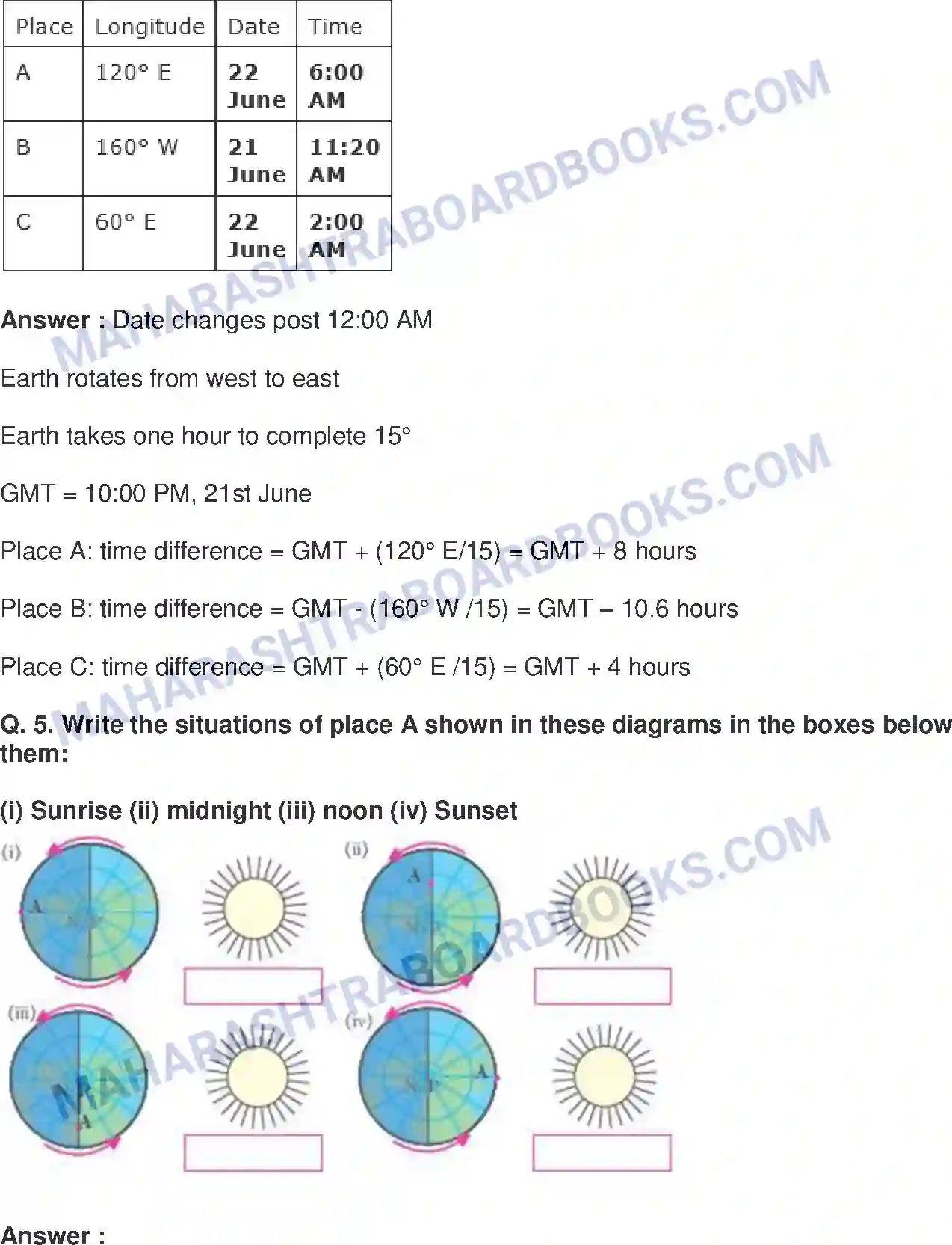 Maharashtra Board Solution Class-8 Geography+-+English+Medium Local Time and Standard Time Image 5