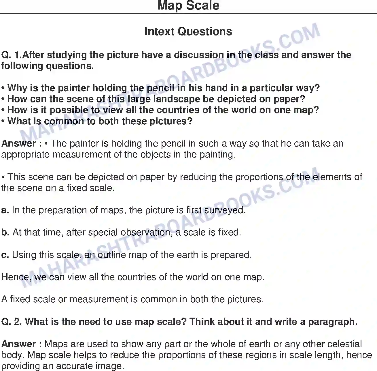 Maharashtra Board Solution Class-8 Geography+-+English+Medium Map Scale Image 1
