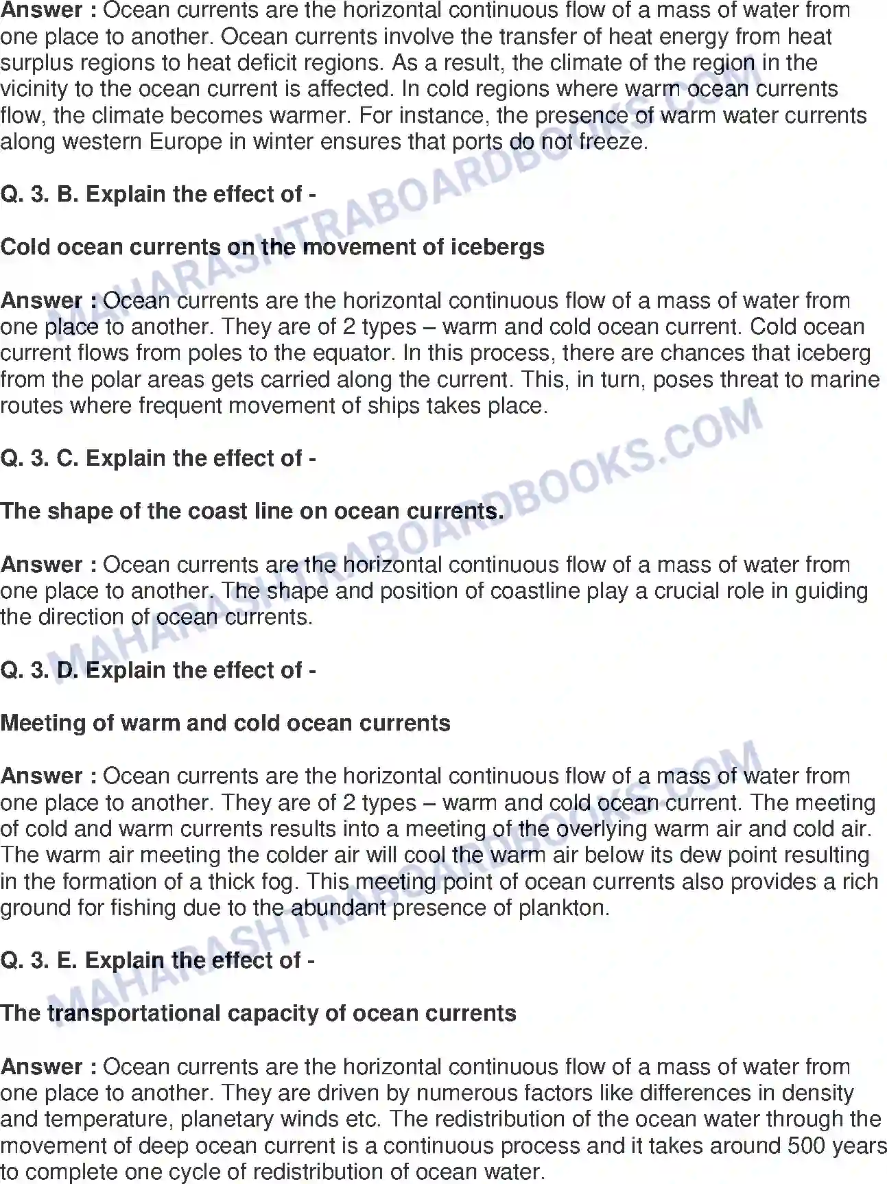 Maharashtra Board Solution Class-8 Geography+-+English+Medium Ocean Currents Image 5