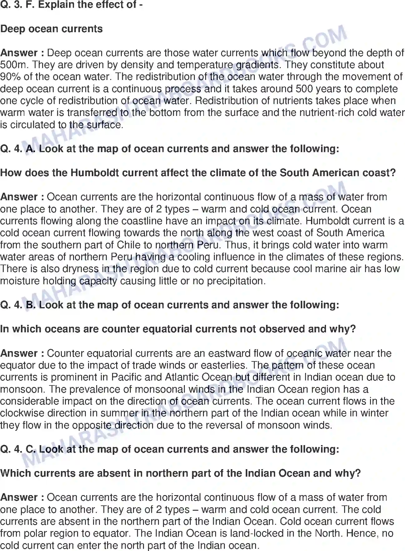 Maharashtra Board Solution Class-8 Geography+-+English+Medium Ocean Currents Image 6