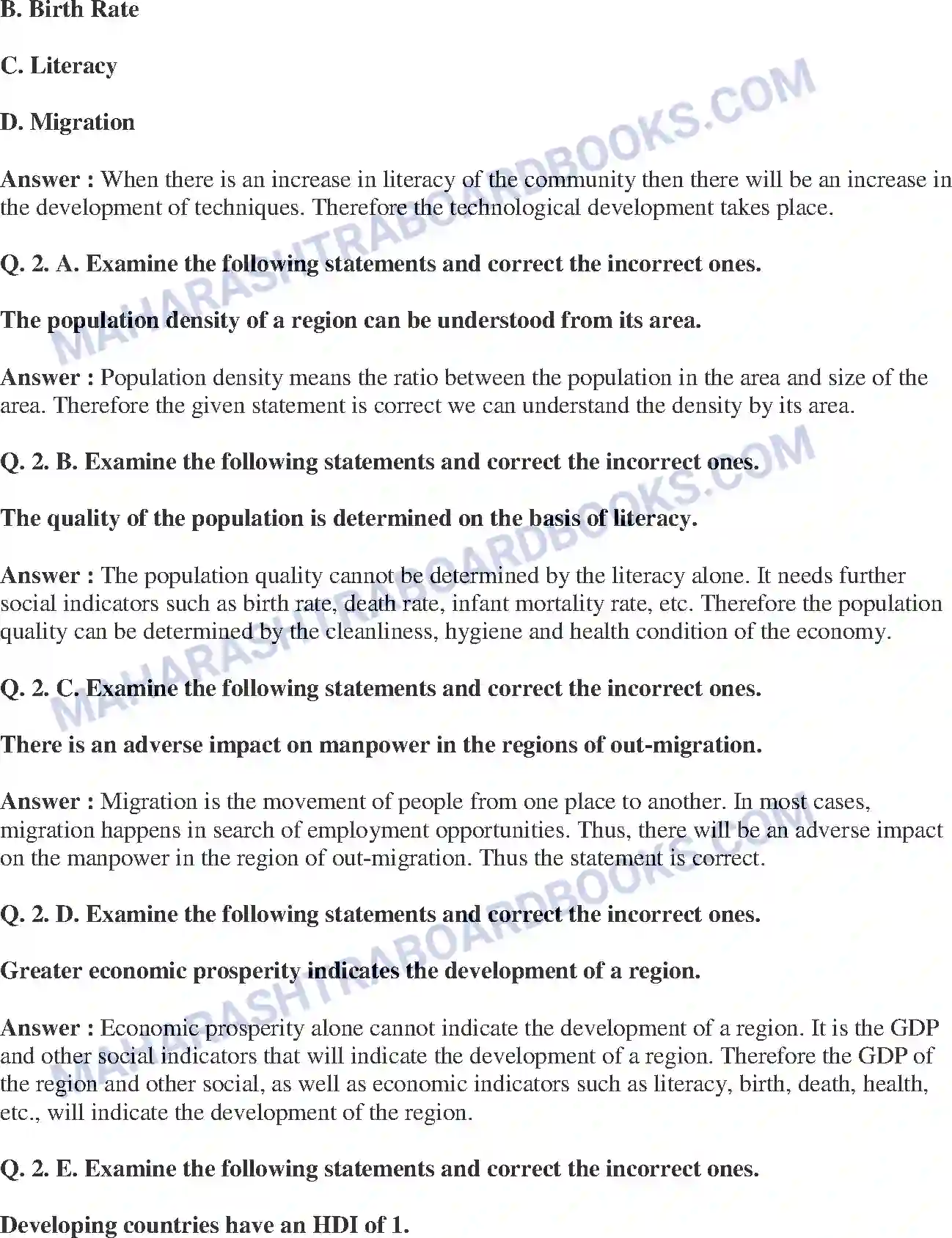 Maharashtra Board Solution Class-8 Geography+-+English+Medium Population Image 2