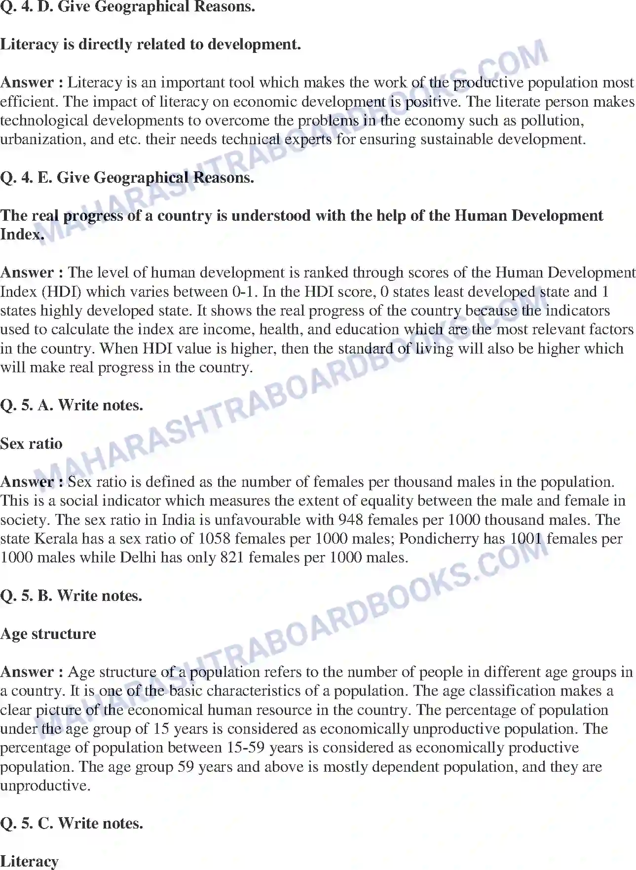 Maharashtra Board Solution Class-8 Geography+-+English+Medium Population Image 6