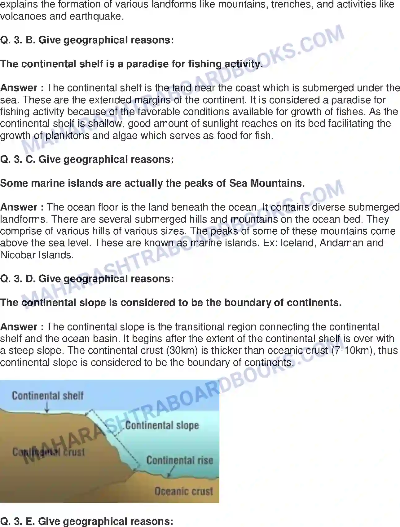Maharashtra Board Solution Class-8 Geography+-+English+Medium Structure of Ocean Floor Image 3