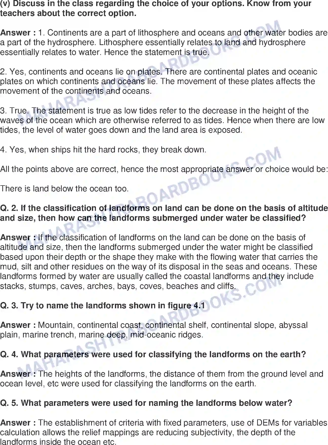 Maharashtra Board Solution Class-8 Geography+-+English+Medium Structure of Ocean Floor Image 6