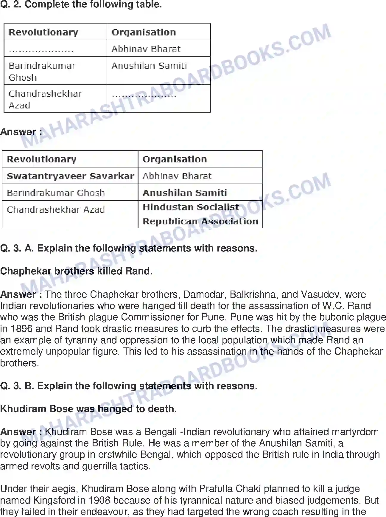 Maharashtra Board Solution Class-8 History+-+English+Medium Armed Revolutionary Movement Image 2