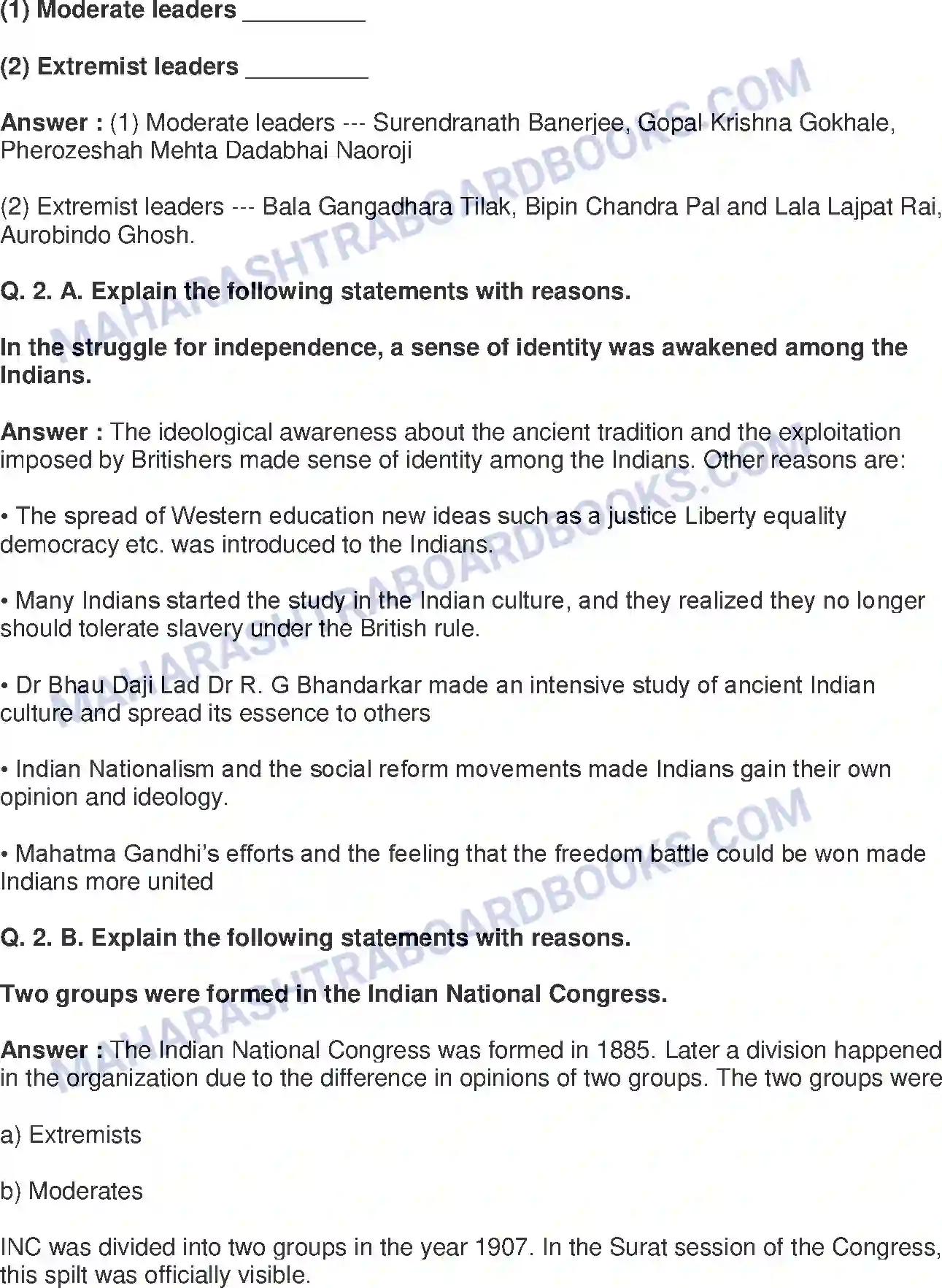 Maharashtra Board Solution Class-8 History+-+English+Medium Beginning of Freedom Movement Image 2