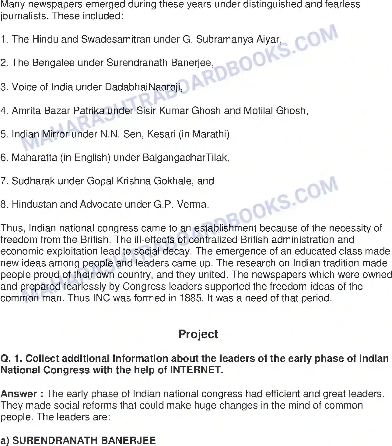 Maharashtra Board Solution Class-8 History+-+English+Medium Beginning of Freedom Movement Image 8