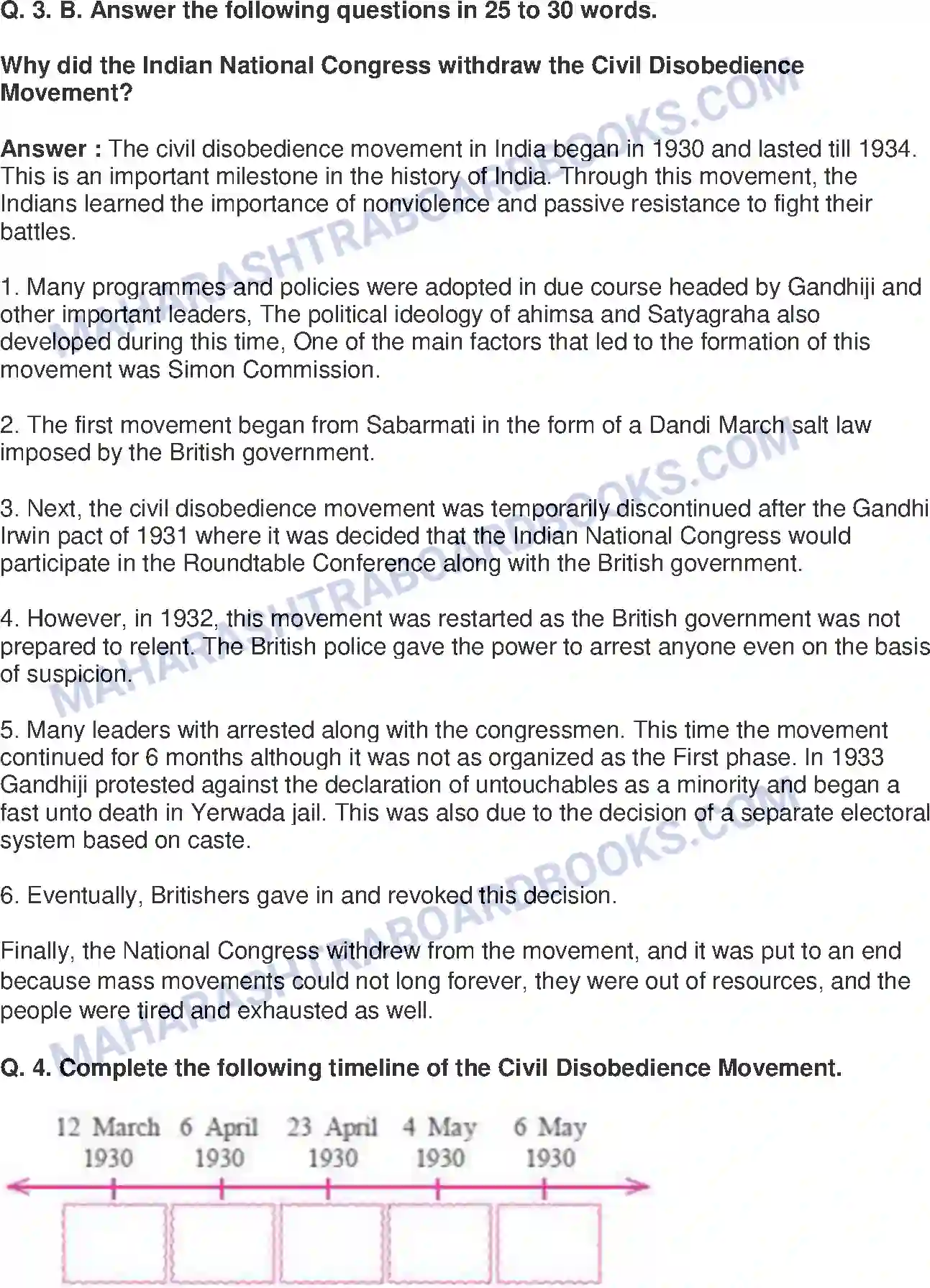 Maharashtra Board Solution Class-8 History+-+English+Medium Civil Disobedience Movement Image 4