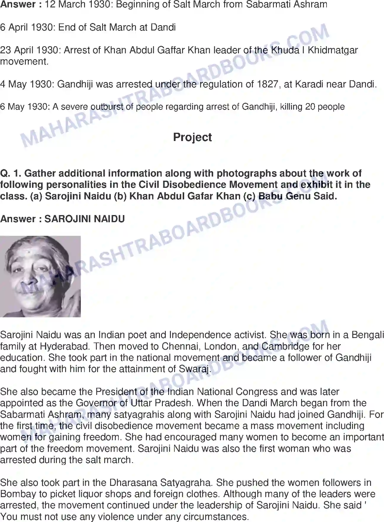 Maharashtra Board Solution Class-8 History+-+English+Medium Civil Disobedience Movement Image 5