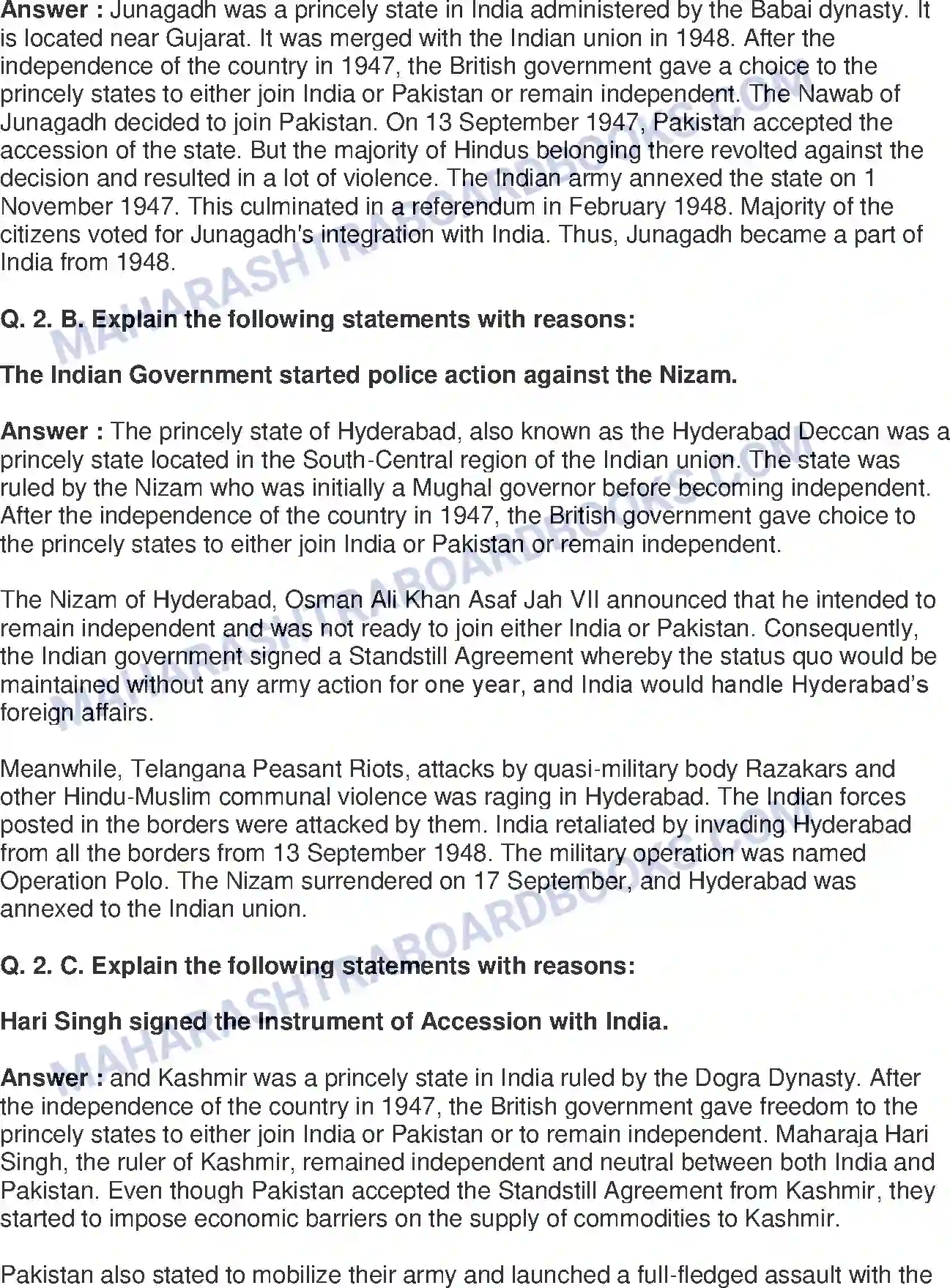 Maharashtra Board Solution Class-8 History+-+English+Medium Fulfillment of Struggle for Independence Image 2