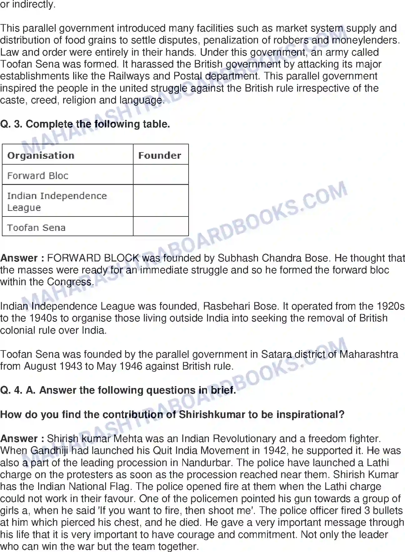 Maharashtra Board Solution Class-8 History+-+English+Medium Last Phase of Struggle for Independence Image 3