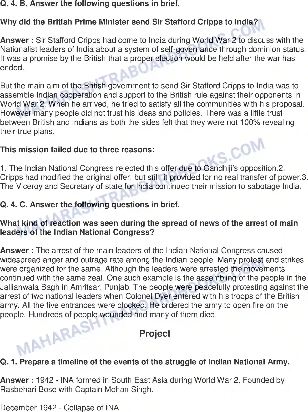Maharashtra Board Solution Class-8 History+-+English+Medium Last Phase of Struggle for Independence Image 4
