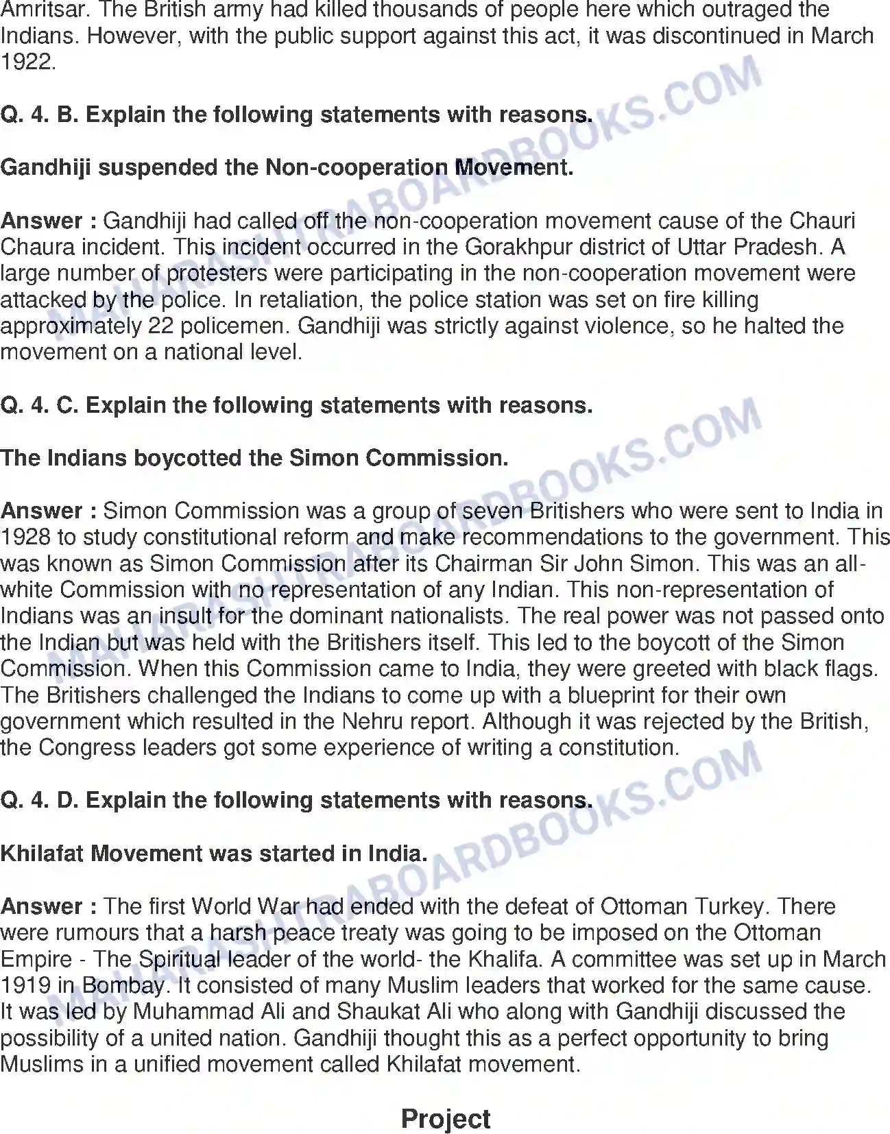 Maharashtra Board Solution Class-8 History+-+English+Medium Non-co-operation Movement Image 4