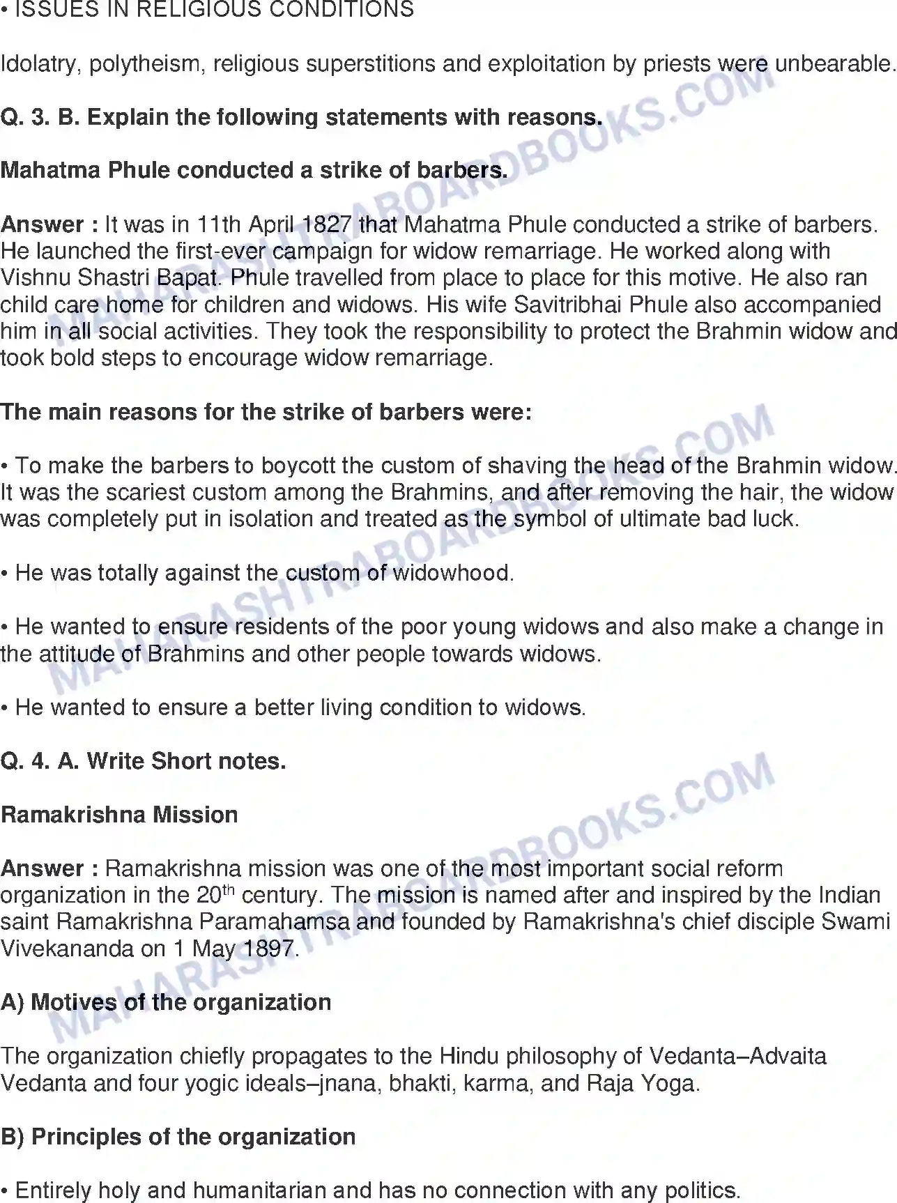 Maharashtra Board Solution Class-8 History+-+English+Medium Social and Religious Reforms Image 3