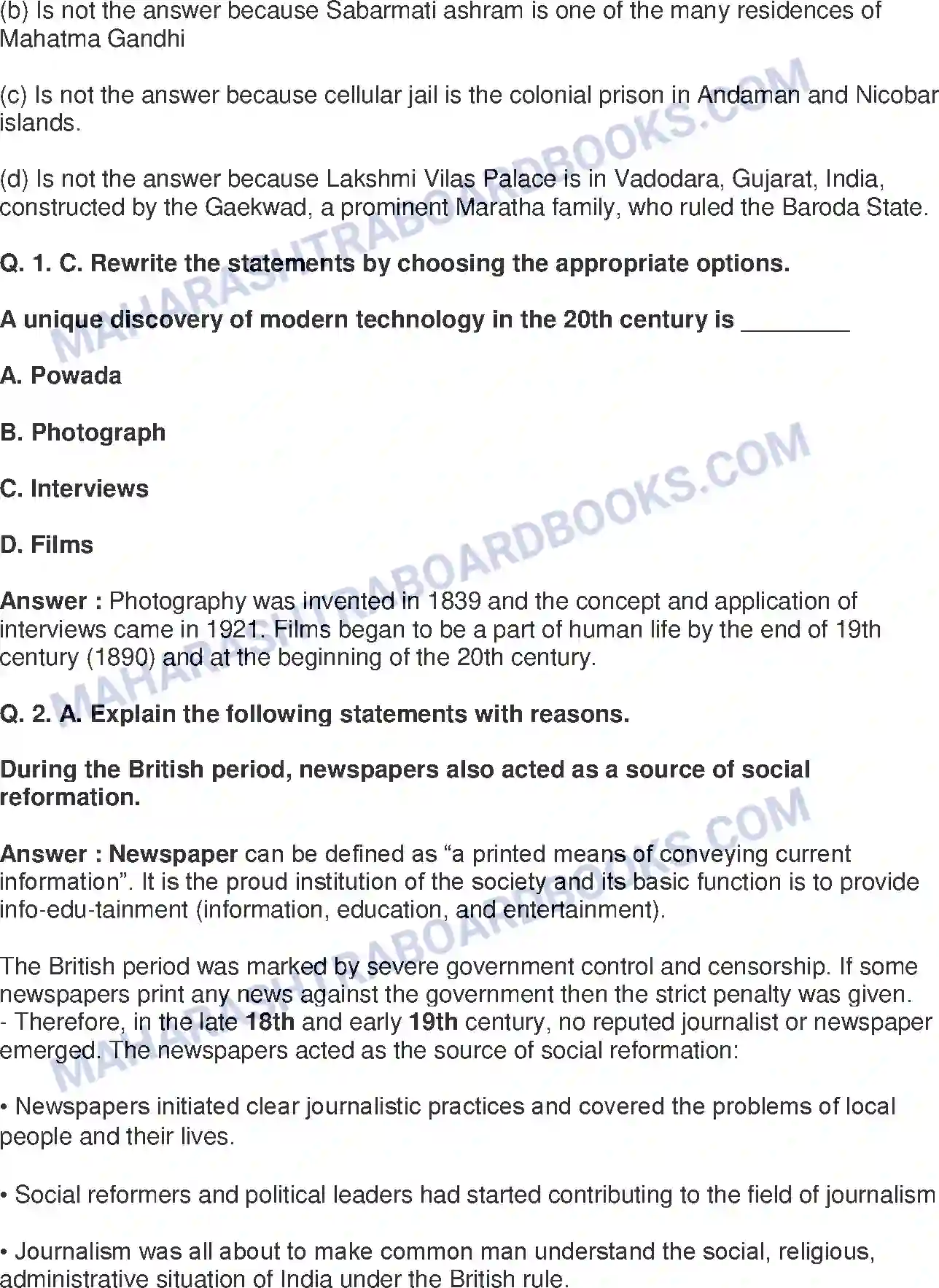 Maharashtra Board Solution Class-8 History+-+English+Medium Sources of History Image 2