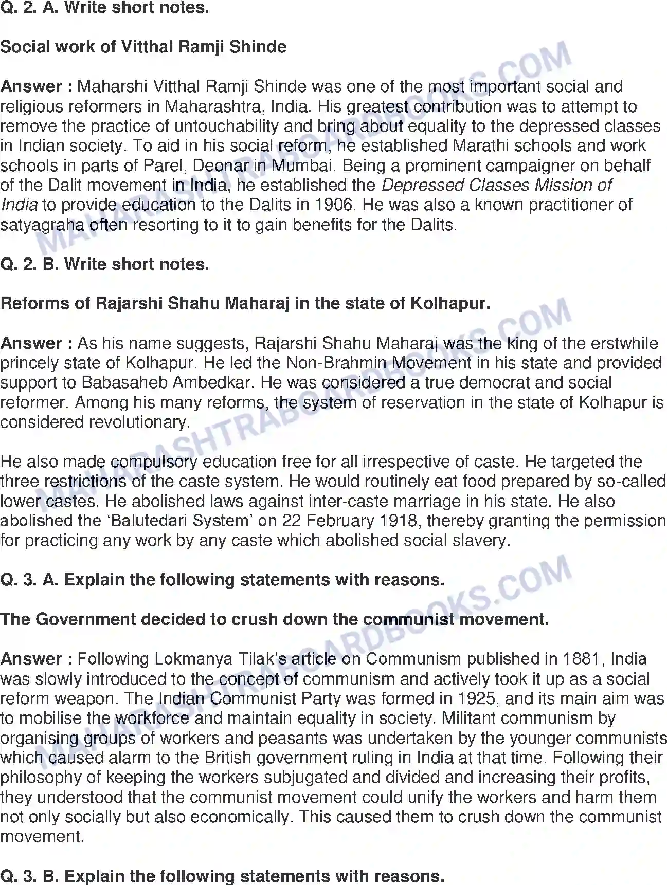 Maharashtra Board Solution Class-8 History+-+English+Medium Struggle for Equality Image 2
