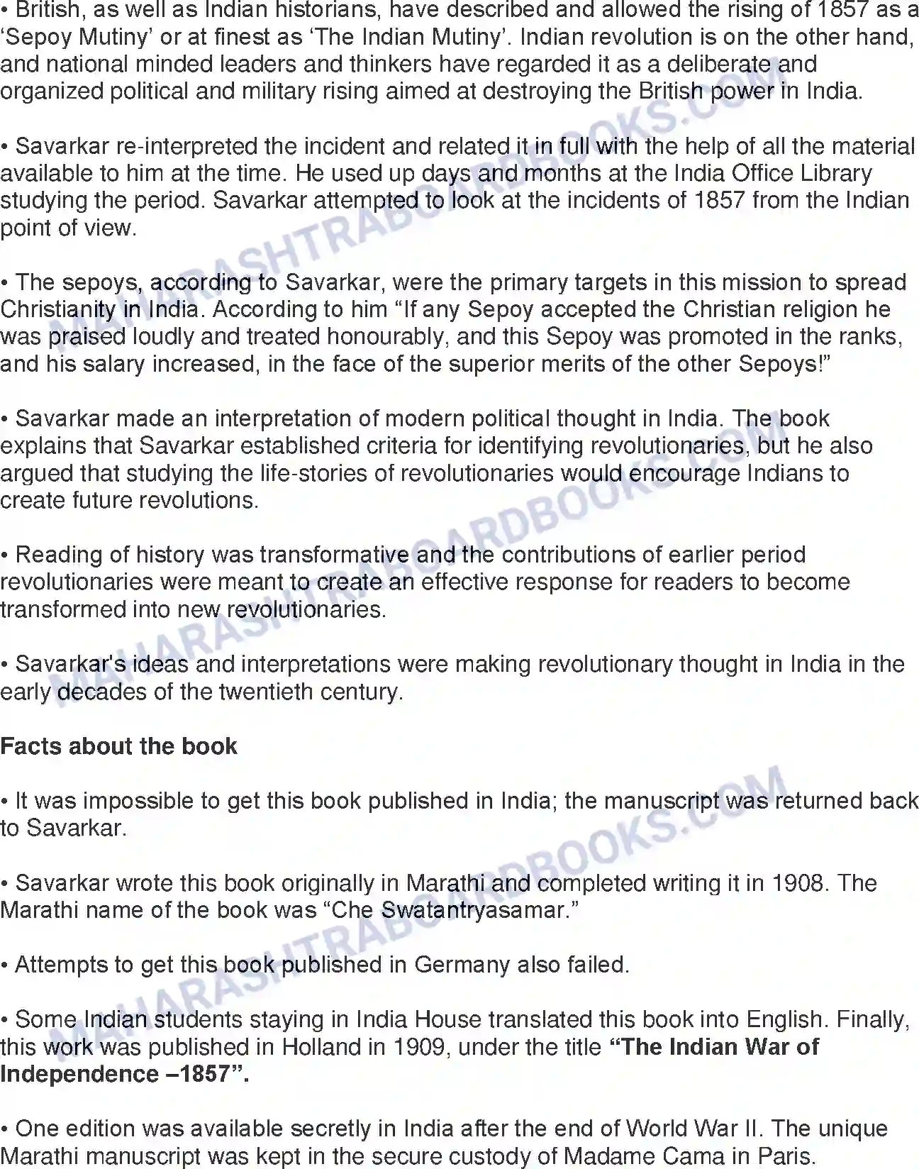 Maharashtra Board Solution Class-8 History+-+English+Medium The Freedom Struggle of 1857 Image 10