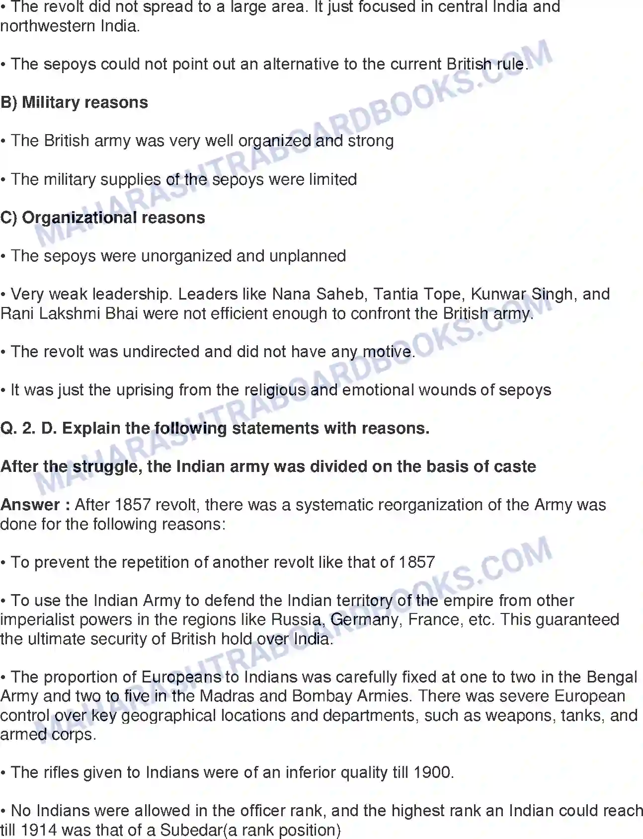 Maharashtra Board Solution Class-8 History+-+English+Medium The Freedom Struggle of 1857 Image 3